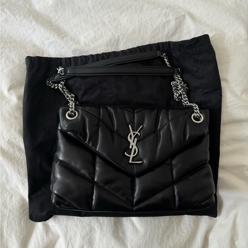 YSL Puffer Loulou Silver Small - Excellent Condition